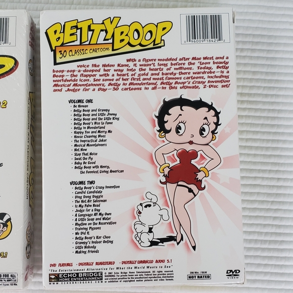 2 Betty Boop DVD's 55 Classic Cartoons Digitally Enhanced Audio 5.1 2007 - Picture 4 of 16